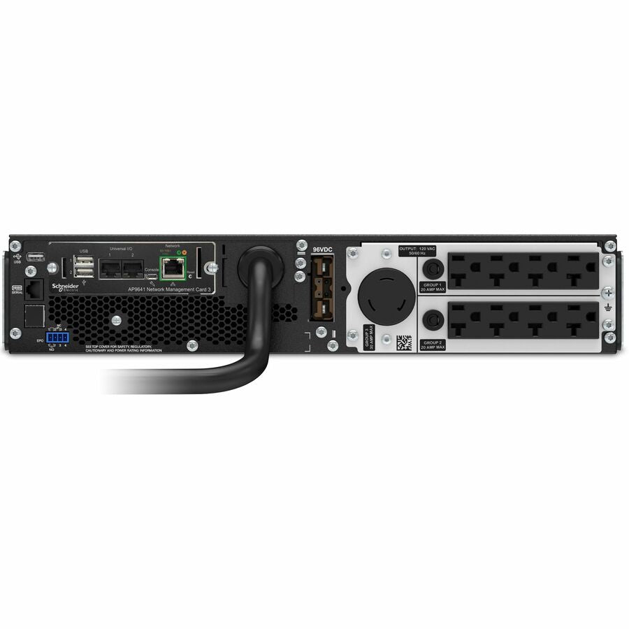 Rear Image for APC Smart-UPS On-Line, 3kVA, Rackmount 2U, 120V, 8x 5-20R+1x L5-30R NEMA outlets, Network Card, Extended runtime, W/ rail kit