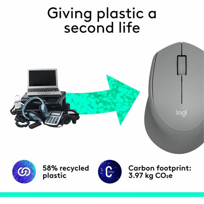 Alternate-Image4 Image for Logitech M330 SILENT PLUS Wireless Mouse, 2.4GHz with USB Receiver, Optical Tracking, Quiet & Lightweight, Gray