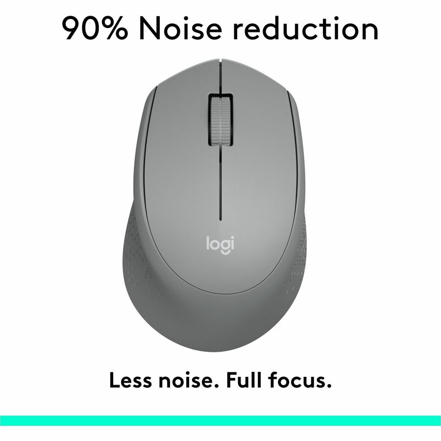 Alternate-Image1 Image for Logitech M330 SILENT PLUS Wireless Mouse, 2.4GHz with USB Receiver, Optical Tracking, Quiet & Lightweight, Gray