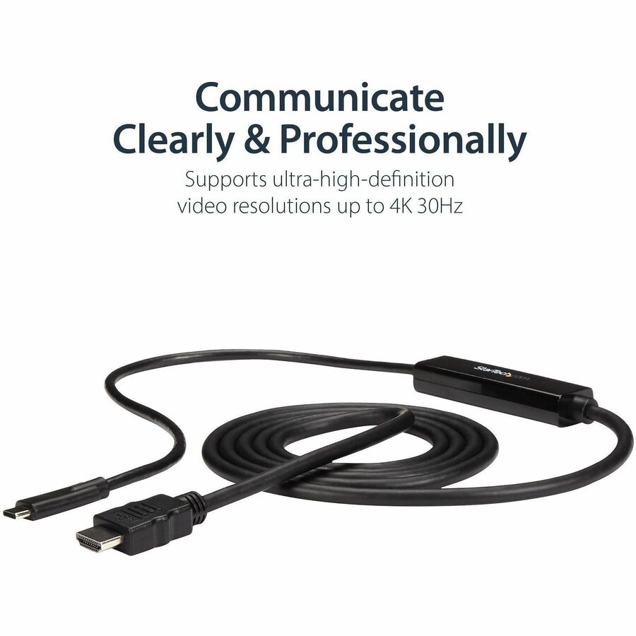 Alternate-Image3 Image for StarTech.com USB C to HDMI Cable - 6 ft / 2m - USB-C to HDMI 4K 60Hz - USB Type C to HDMI - Computer Monitor Cable