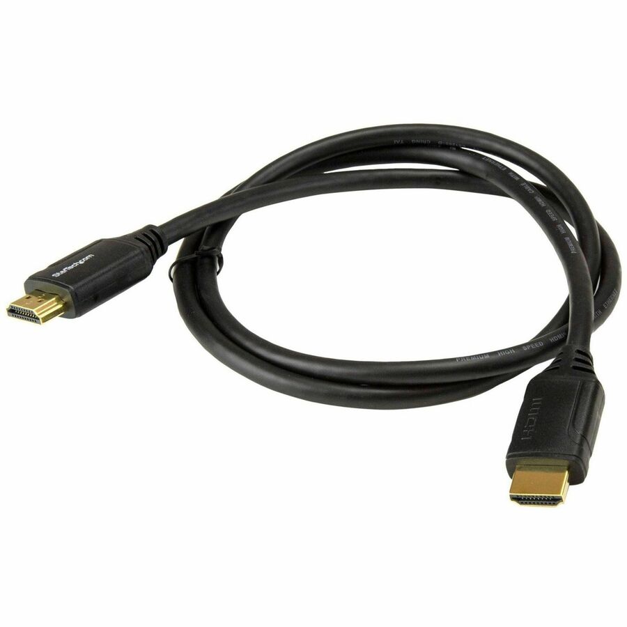 Alternate-Image3 Image for StarTech 3ft (1m) Premium Certified HDMI 2.0 Cable with Ethernet, High Speed Ultra HD 4K 60Hz HDMI Cable HDR10, UHD HDMI Monitor Cord