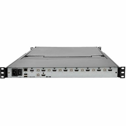 Alternate-Image1 Image for Eaton Tripp Lite Series NetDirector 8-Port 1U Rack-Mount Console HDMI KVM Switch with 17 in. LCD and IP Remote Access, Dual Rail, TAA