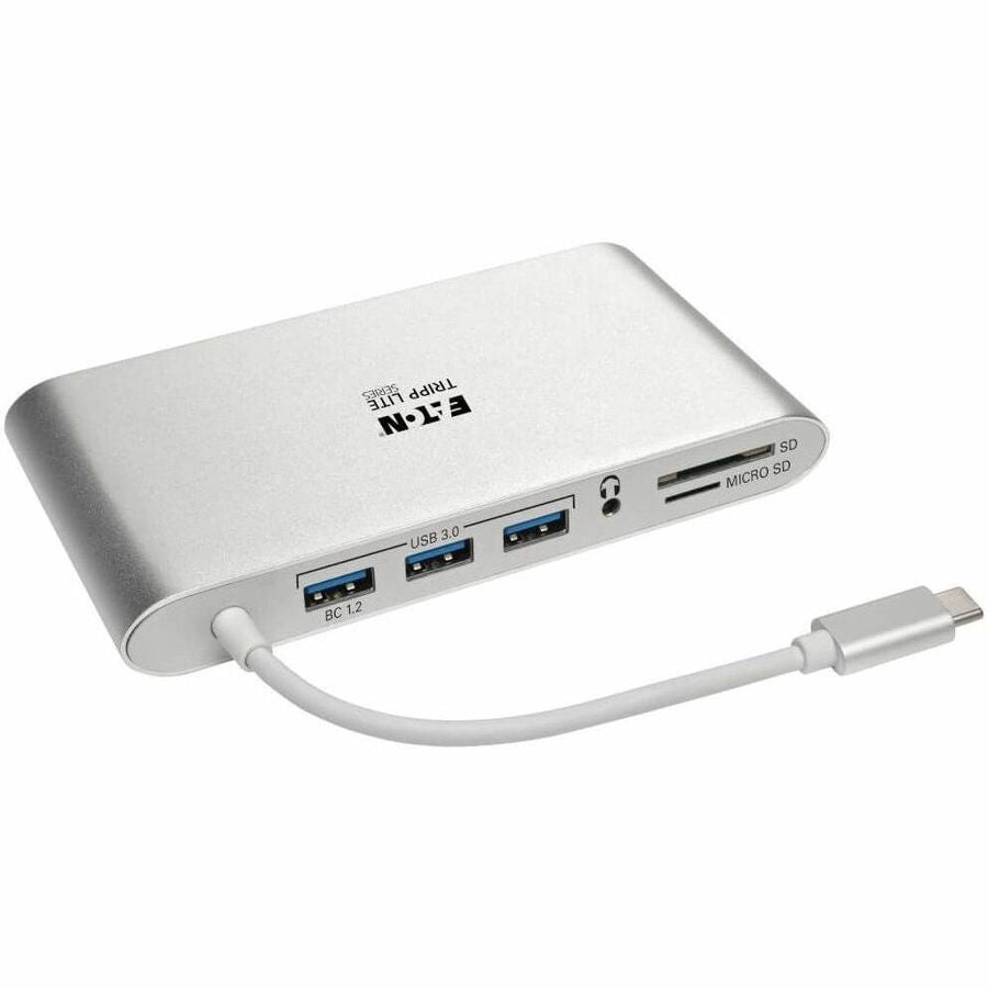 Alternate-Image2 Image for Eaton Tripp Lite Series USB-C Dock, Dual Display - 4K HDMI/mDP, VGA, USB 3.x (5Gbps), USB-A/C Hub, GbE, Memory Card, 100W PD Charging