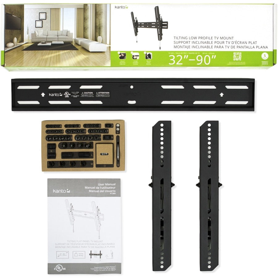Alternate-Image4 Image for Kanto PT300 Wall Mount for TV - Black
