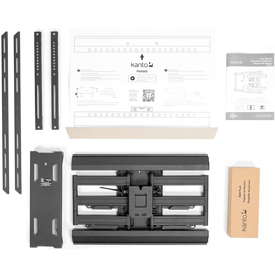 Alternate-Image3 Image for Kanto PMX660 Wall Mount for TV - Black