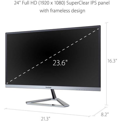 Alternate-Image2 Image for ViewSonic VX2476-SMHD 24 Inch 1080p Widescreen IPS Monitor with Ultra-Thin Bezels, HDMI and DisplayPort