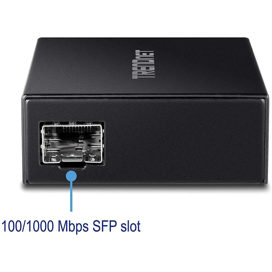 Alternate-Image4 Image for TRENDnet 1000BASE-T to SFP Fiber Media Converter; Gigabit Ethernet to SFP Media Converter; 4Gbps Switching Capactiy; TFC-GSFP