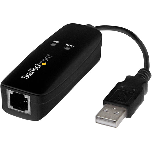 Main Image for StarTech.com USB 2.0 Fax Modem - 56K External Hardware USB Dial Up V.92 Modem/ Dongle/Adapter - Computer Data Modem USB to Telephone Jack