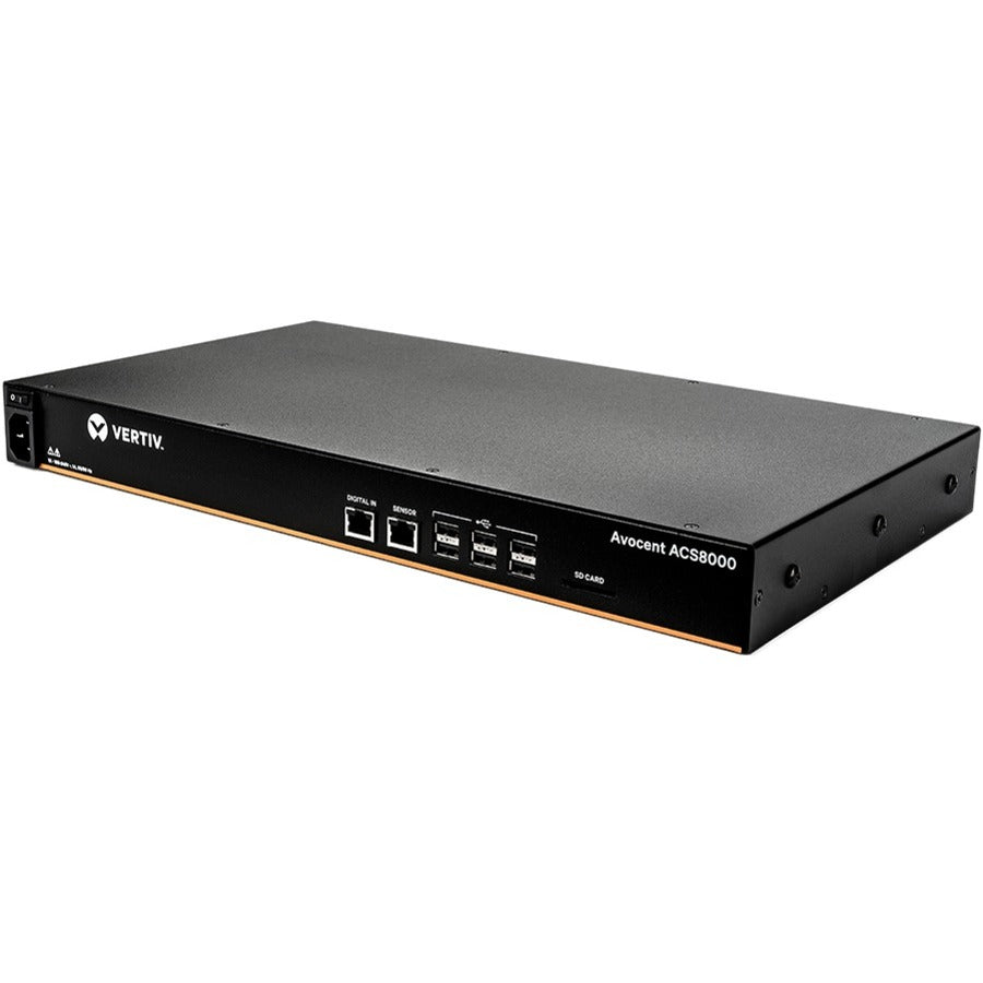 Left Image for Vertiv Avocent 16-port ACS8000 Console System with single AC Power Supply, non-TAA