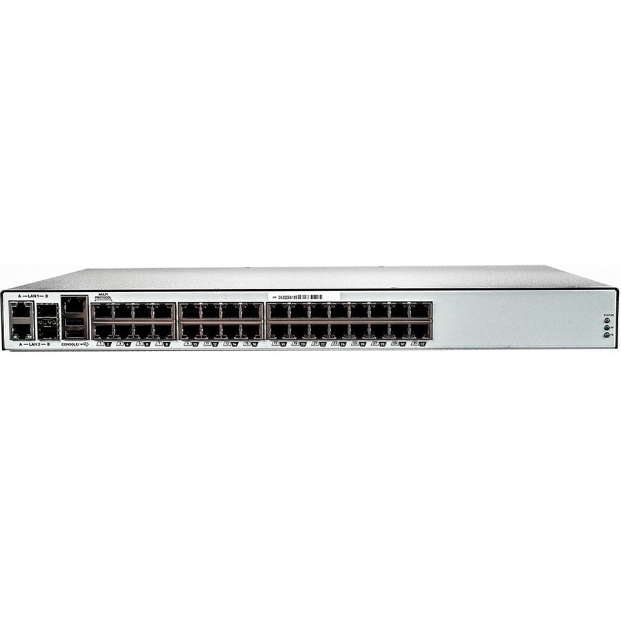 Rear Image for Vertiv Avocent 32-port ACS8000 Console System with dual AC Power Supply and analog modem, non-TAA