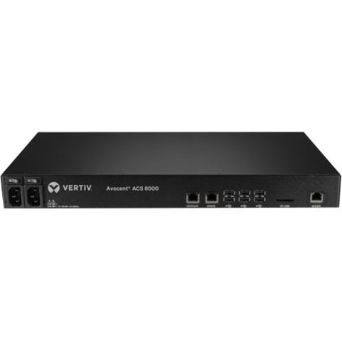 Front Image for Vertiv Avocent 32-port ACS8000 Console System with dual AC Power Supply and analog modem, non-TAA