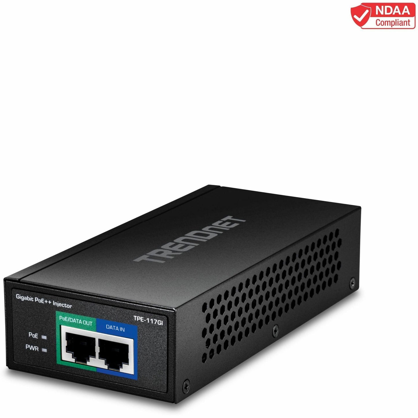 Main Image for TRENDnet Gigabit PoE++ Injector, Supplies PoE (15.4W), PoE+ (30W), or PoE++ (60W), Network A PoE Device Up To 100m(328 ft), Supports IEEE 802.3af,802.at, Plug & Play, Black, TPE-117GI