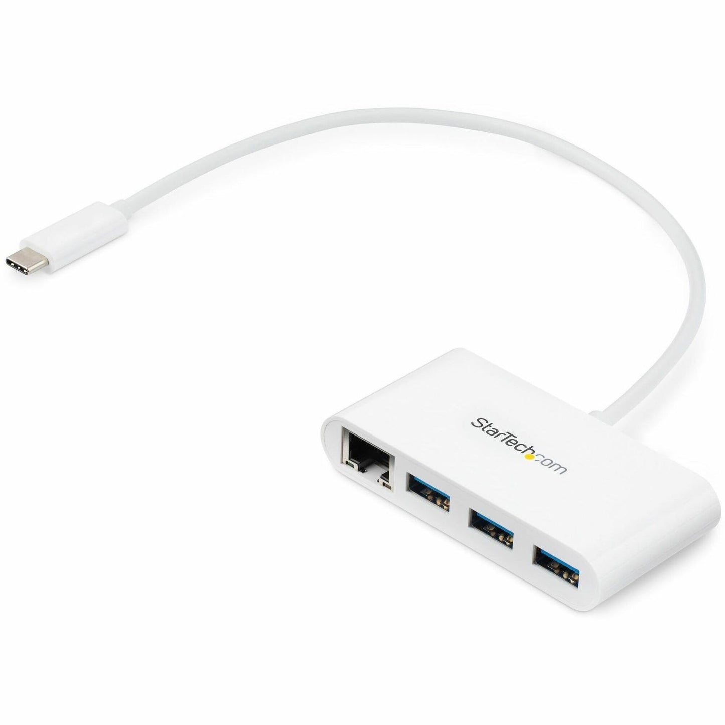 Main Image for StarTech 3 Port USB C Hub with Gigabit Ethernet - USB-C to 3x USB-A - USB 3.0 - White - USB Hub with GbE - USB-C to USB Adapter - USB Type C Hub