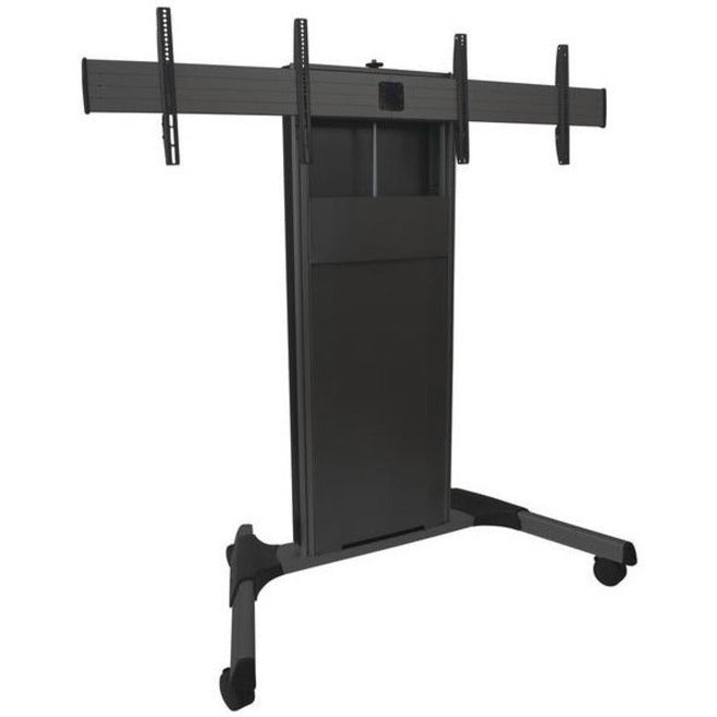 Alternate-Image2 Image for Chief Fusion Ultrawide X-Large Height Adjustable Mobile TV Cart - For Displays 55-100" - Black