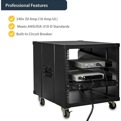 Alternate-Image7 Image for StarTech 1U 19" 8 Port Rack Mount PDU, IEC C13 Socket Rackmount Power Supply/ Strip, Horizontal Server Rack PDU 16A 240V