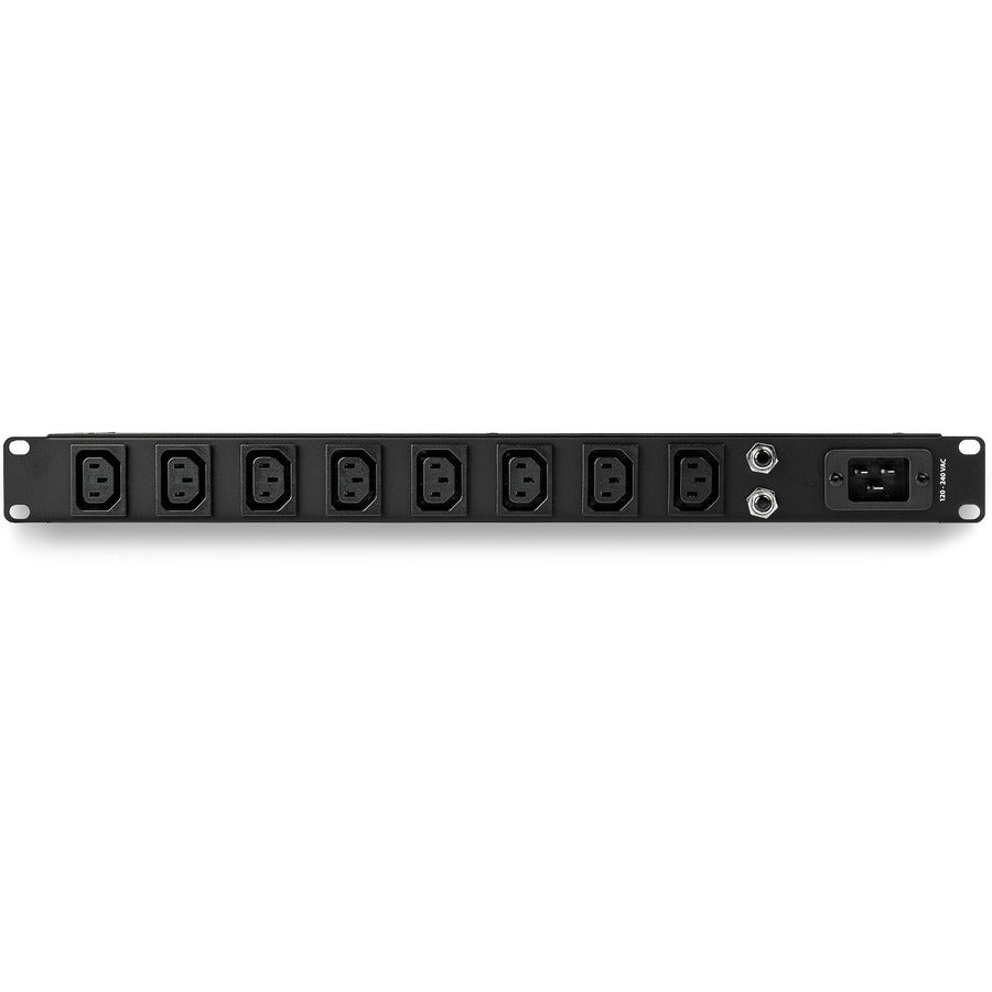 Front Image for StarTech 1U 19" 8 Port Rack Mount PDU, IEC C13 Socket Rackmount Power Supply/ Strip, Horizontal Server Rack PDU 16A 240V