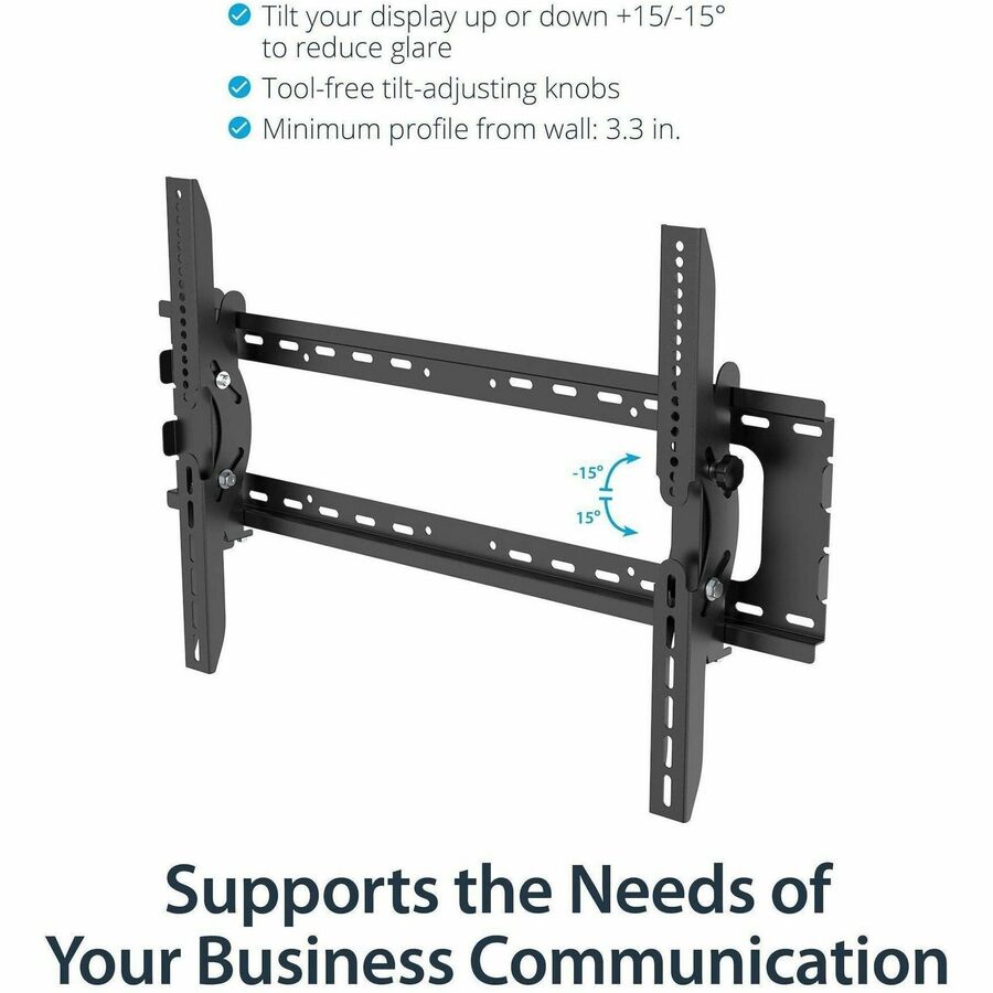 Alternate-Image4 Image for StarTech.com Flat Screen TV Wall Mount - Tilting - For 32" to 75" TVs - Steel - VESA TV Mount - Monitor Wall Mount