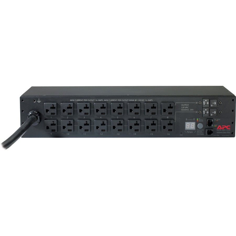 Rear Image for APC NetShelter Metered Rack PDU, 2U, 30A, 120V, 16 NEMA 5-20 outlet