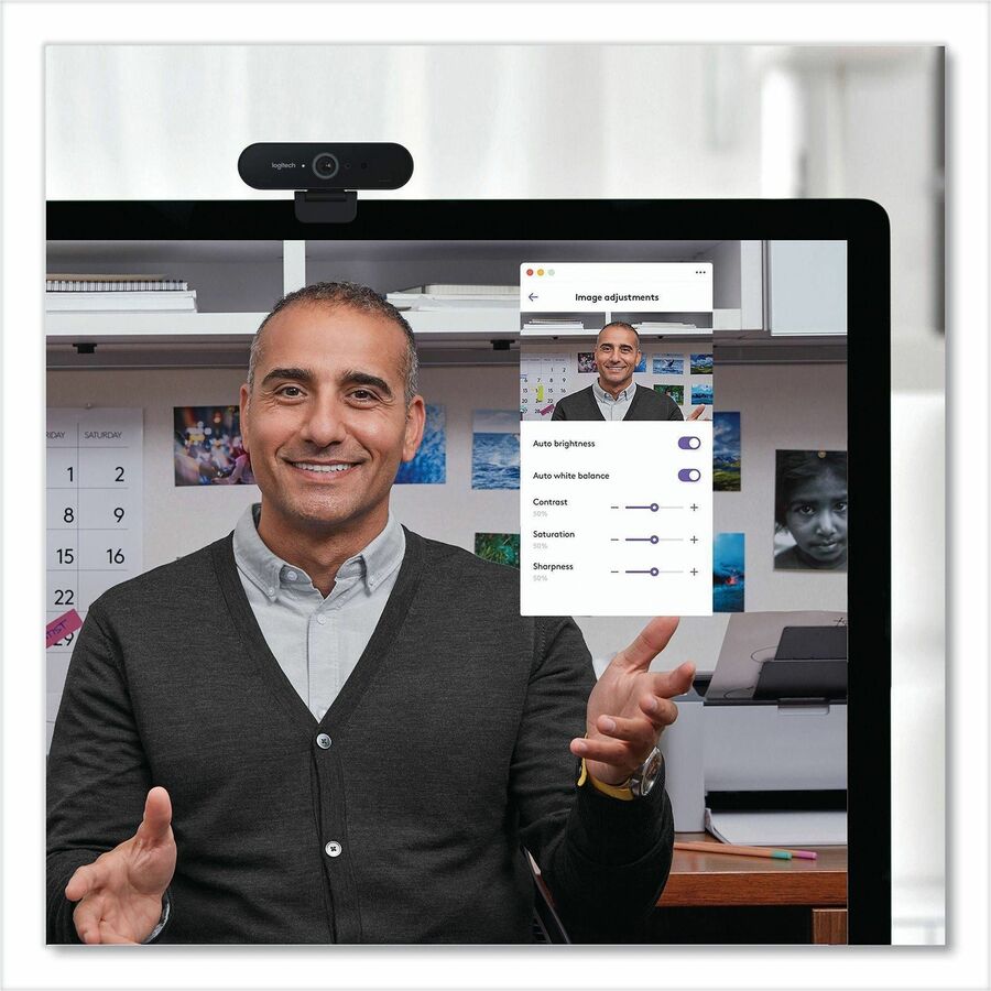 Hero-Shot Image for Logitech Brio 4K Webcam for Business, biometrics login with Windows Hello, Works with Microsoft Teams, Zoom, Google Meet, PC/Mac