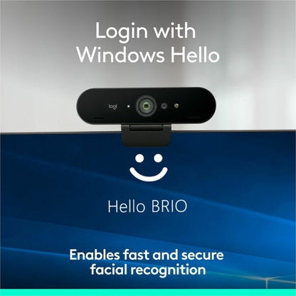 Alternate-Image2 Image for Logitech Brio 4K Webcam for Business, biometrics login with Windows Hello, Works with Microsoft Teams, Zoom, Google Meet, PC/Mac