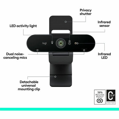 Alternate-Image5 Image for Logitech Brio 4K Webcam for Business, biometrics login with Windows Hello, Works with Microsoft Teams, Zoom, Google Meet, PC/Mac