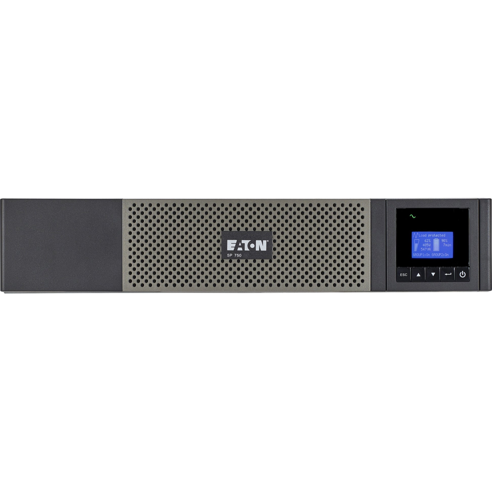 Main Image for Eaton 5P 750VA 600W 120V Line-Interactive UPS, 5-15P, 10x 5-15R Outlets, 16-Inch Depth, True Sine Wave, Cybersecure Network Card Option, 2U
