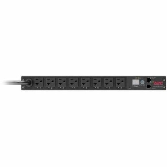 Front Image for APC NetShelter Switched Rack PDU, 1U, 20A, 120V, 8 NEMA 5-20 outlet