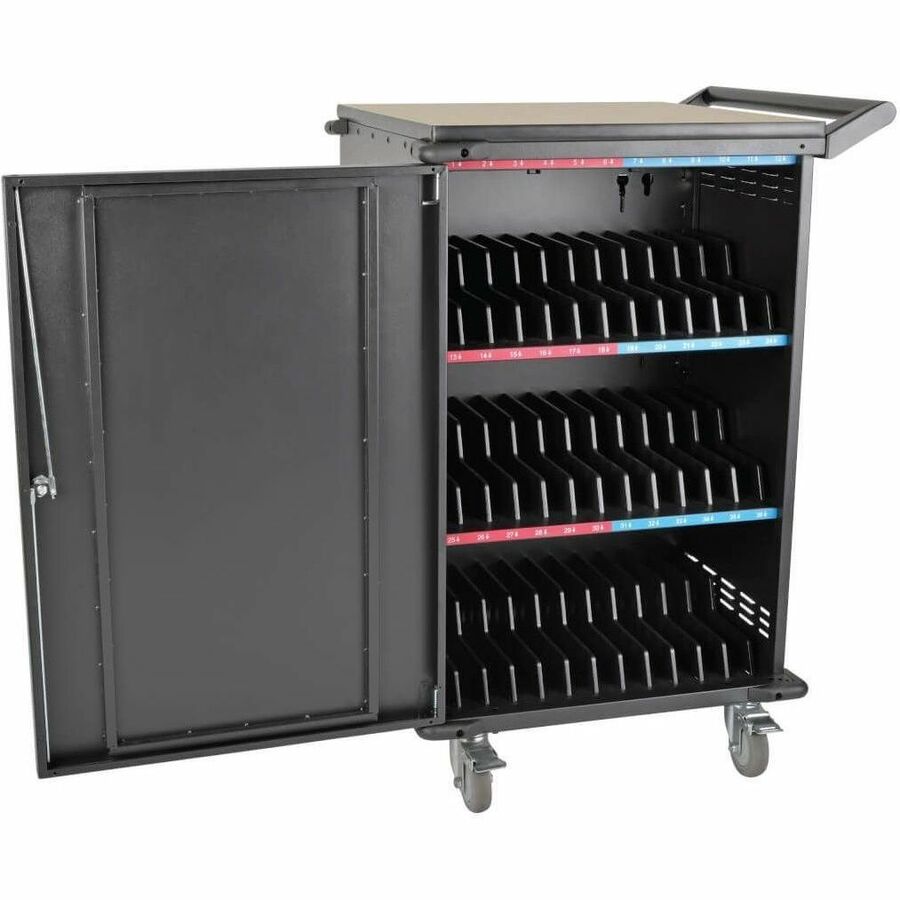 Alternate-Image1 Image for Eaton Tripp Lite Series 36-Device AC Mobile Charging Cart - Laptops and Chromebooks, 120V, NEMA 5-15P, 10 ft. (3.1 m) Cord, Black