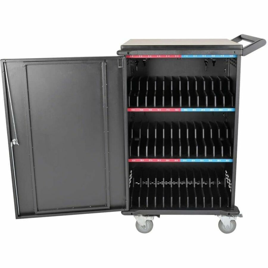 Alternate-Image3 Image for Eaton Tripp Lite Series 36-Device AC Mobile Charging Cart - Laptops and Chromebooks, 120V, NEMA 5-15P, 10 ft. (3.1 m) Cord, Black