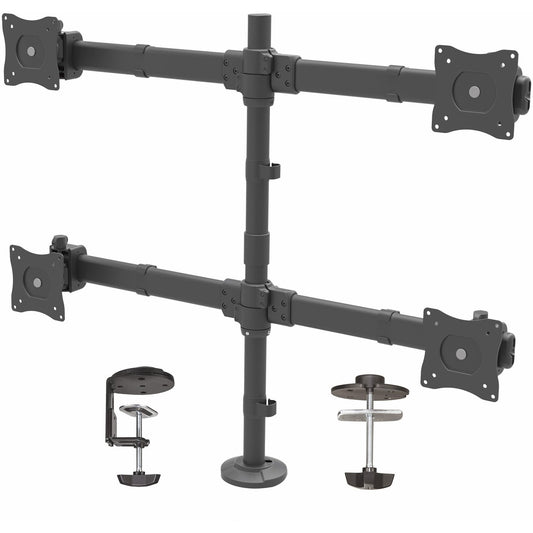 Main Image for StarTech.com Desk Mount Quad Monitor Arm, 4 VESA Displays up to 27" (17.6lb/8kg), Ergonomic Height Adjustable Articulating Pole Mount