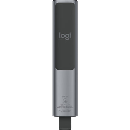 Rear Image for Logitech Spotlight Presentation Remote - Universal Wireless Presentation Clicker with Laser Pointer, Advanced Digital Highlighting, Bluetooth, 30 m Range and Quick Charging, Slate