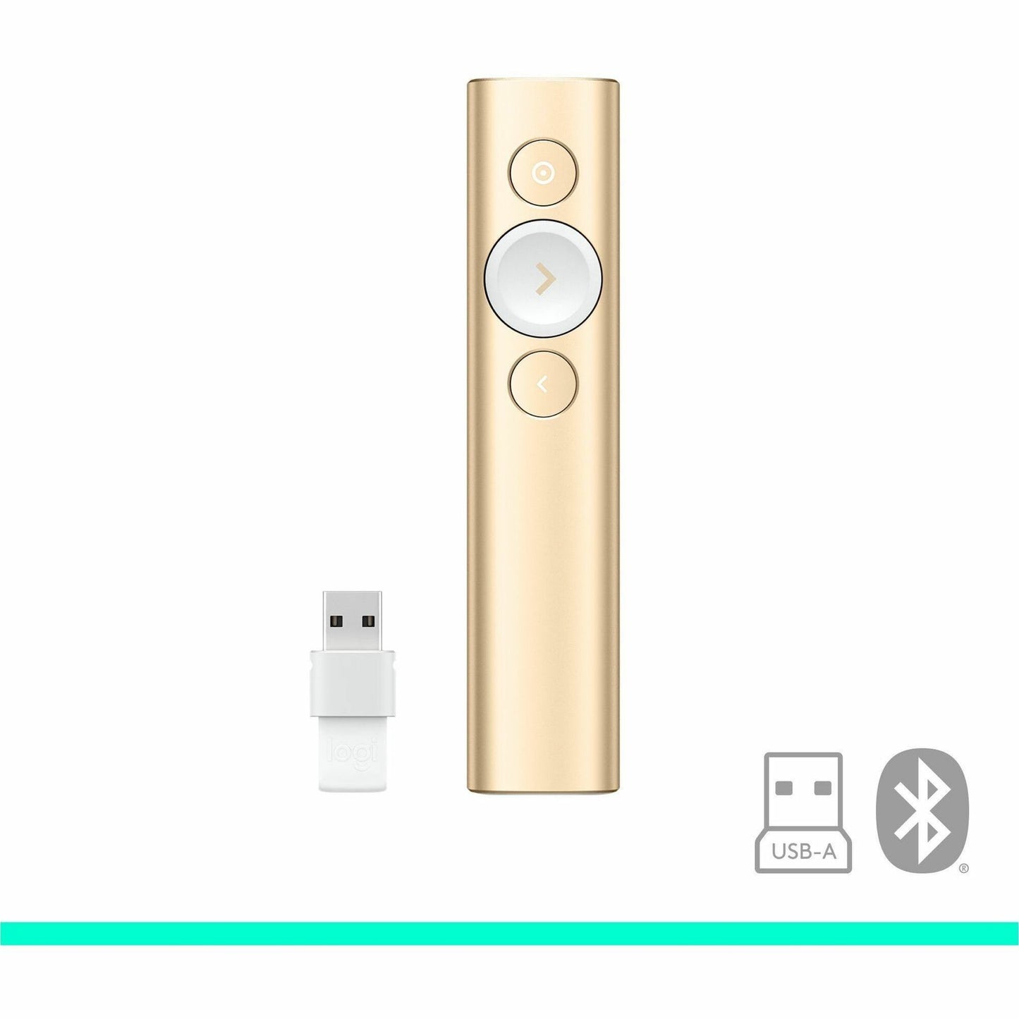 Main Image for Logitech Spotlight Presentation Remote - Universal Wireless Presentation Clicker with Laser Pointer, Advanced Digital Highlighting, Bluetooth, 30 m Range and Quick Charging, Gold