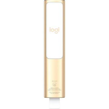 Rear Image for Logitech Spotlight Presentation Remote - Universal Wireless Presentation Clicker with Laser Pointer, Advanced Digital Highlighting, Bluetooth, 30 m Range and Quick Charging, Gold