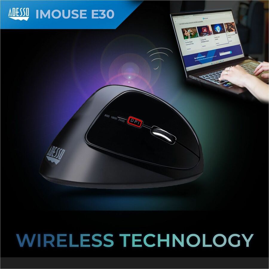 Alternate-Image1 Image for Adesso 2.4 GHz Wireless Vertical Programmable Mouse