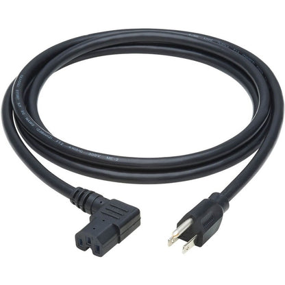 Alternate-Image1 Image for Eaton Tripp Lite Series Power Cord, NEMA 5-15P to Right-Angle C15 - Heavy-Duty, 15A, 125V, 14 AWG, 8 ft. (2.43 m), Black