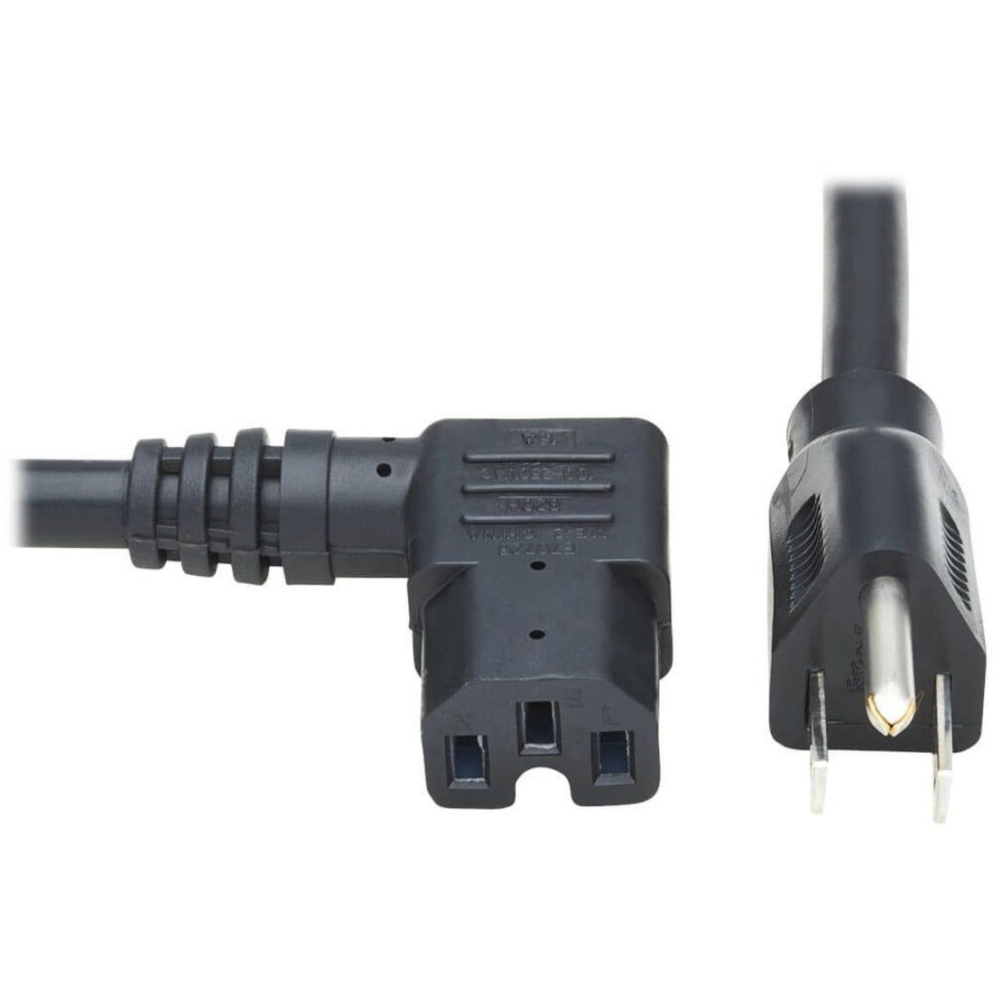 Main Image for Eaton Tripp Lite Series Power Cord, NEMA 5-15P to Right-Angle C15 - Heavy-Duty, 15A, 125V, 14 AWG, 8 ft. (2.43 m), Black