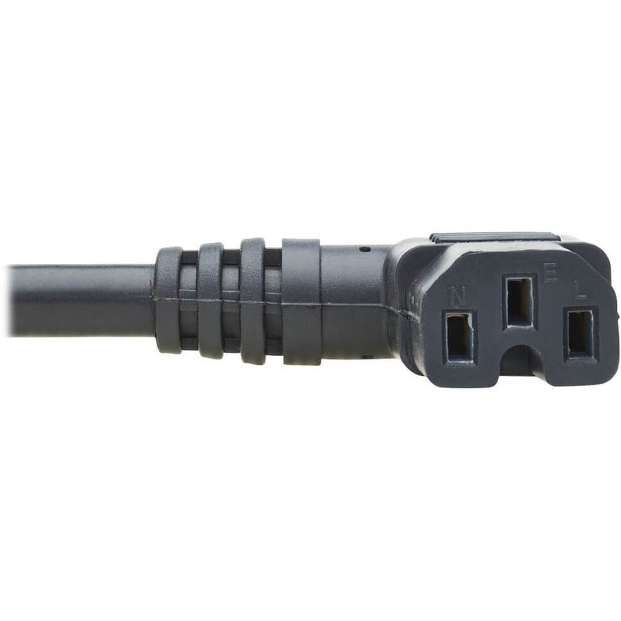 Alternate-Image3 Image for Eaton Tripp Lite Series Power Cord, NEMA 5-15P to Right-Angle C15 - Heavy-Duty, 15A, 125V, 14 AWG, 8 ft. (2.43 m), Black