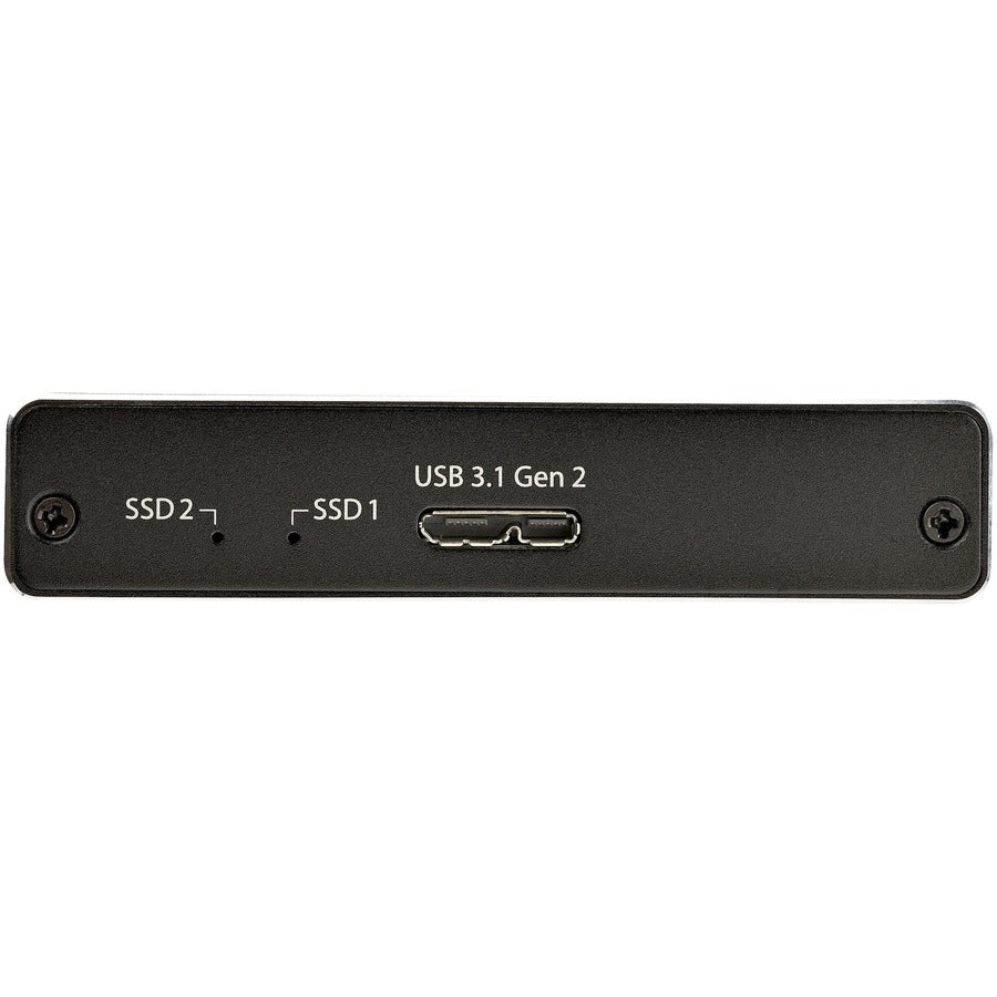 Alternate-Image3 Image for StarTech.com Dual M.2 Enclosure - RAID - M.2 SATA SSD Enclosure - USB 3.1 (10 Gbps) - USB-C & USB-A External Enclosure - Aluminum