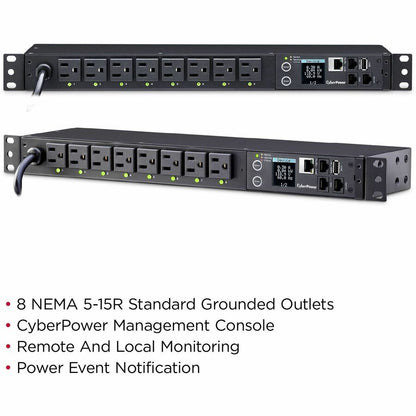 Alternate-Image5 Image for CyberPower PDU81001 100 - 120 VAC 15A Switched Metered-by-Outlet PDU
