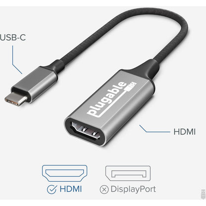 Alternate-Image1 Image for Plugable USB C to HDMI adapter, HDMI 2.0, USB4 / Thunderbolt Adapter for 4K Monitor up to 4K 60Hz