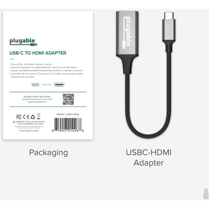 Alternate-Image4 Image for Plugable USB C to HDMI adapter, HDMI 2.0, USB4 / Thunderbolt Adapter for 4K Monitor up to 4K 60Hz