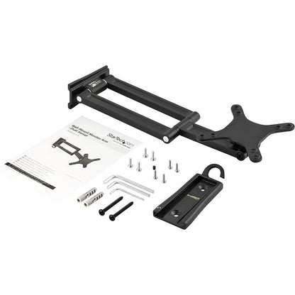 Alternate-Image1 Image for StarTech.com Wall Mount Monitor Arm, Dual Swivel, Supports 13'' to 34" (33.1lb/15kg) Monitors, VESA Mount, TV Wall Mount, TV Mount