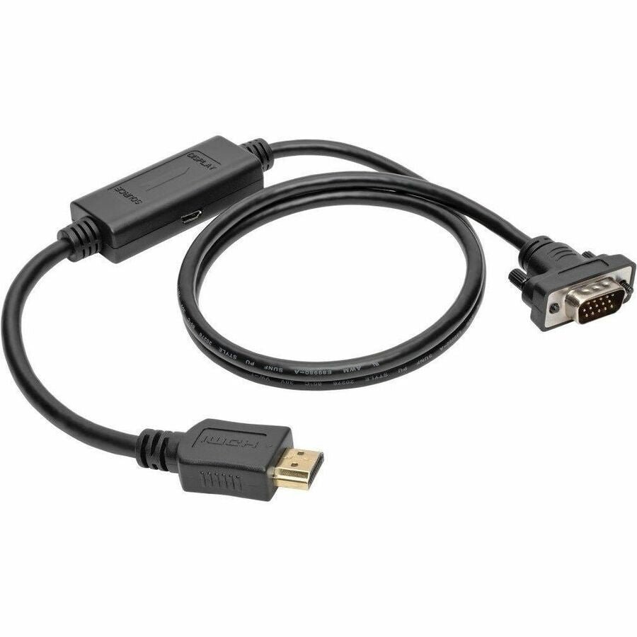 Alternate-Image1 Image for Eaton Tripp Lite Series HDMI to VGA Active Adapter Cable (HDMI to Low-Profile HD15 M/M), 6 ft. (1.8 m), TAA