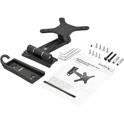Alternate-Image1 Image for StarTech.com Wall Mount Monitor Arm, Single Swivel, For VESA Mount Monitors / Flat-Screen TVs up to 34" (33.1lb/15kg), Monitor Wall Mount
