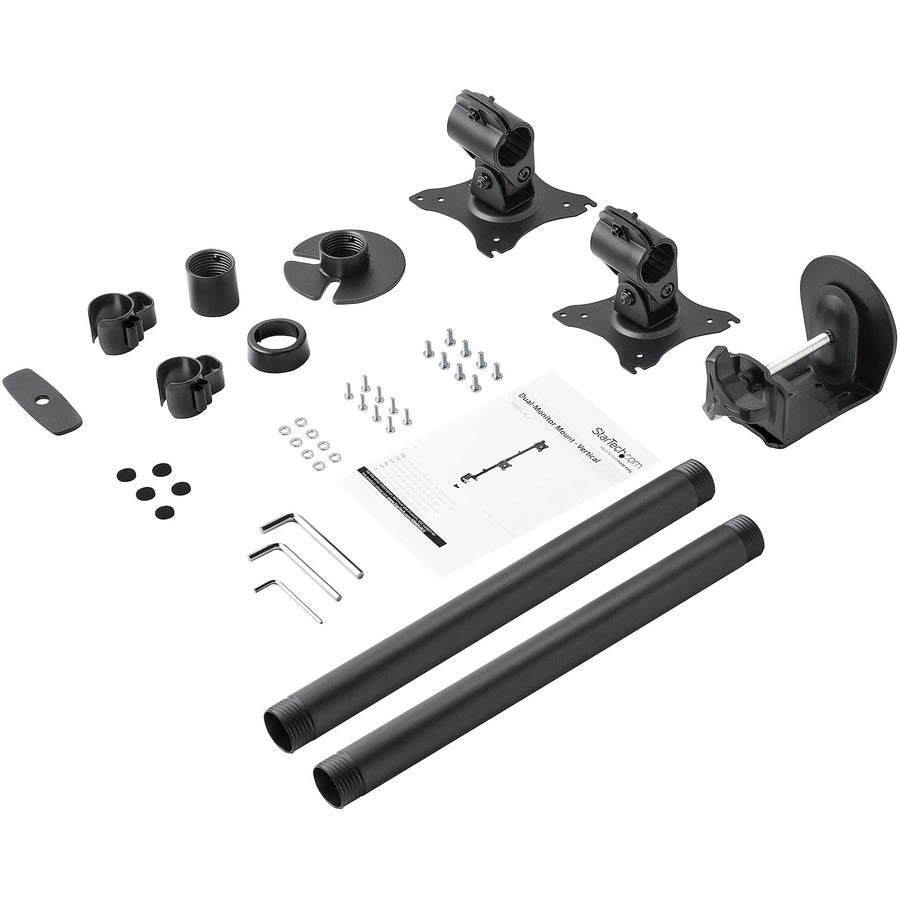 Alternate-Image1 Image for StarTech Desk Mount Dual Monitor Mount, Vertical, Steel Dual Monitor Arm, For VESA Mount Monitors up to 27" (22lb/10kg), Adjustable