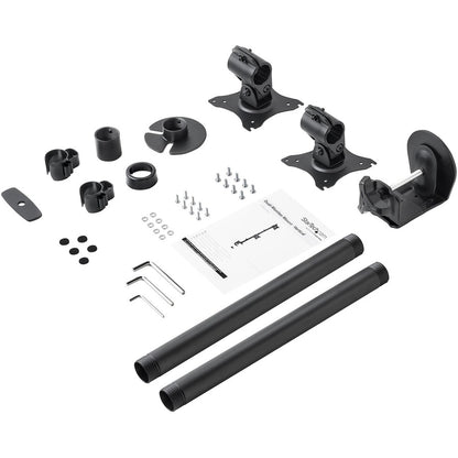 Alternate-Image1 Image for StarTech Desk Mount Dual Monitor Mount, Vertical, Steel Dual Monitor Arm, For VESA Mount Monitors up to 27" (22lb/10kg), Adjustable