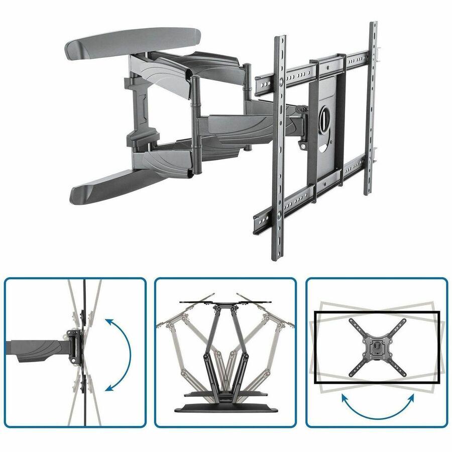 Alternate-Image4 Image for StarTech.com TV Wall Mount for up to 70 inch VESA Displays - Heavy Duty Full Motion Universal TV Wall Mount Bracket - Articulating Arm