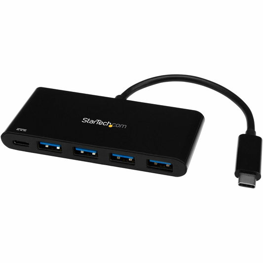 Main Image for StarTech.com 4 Port USB C Hub with 4x USB Type-A (USB 3.0 SuperSpeed 5Gbps) - 60W Power Delivery Passthrough - Portable C to A Adapter Hub