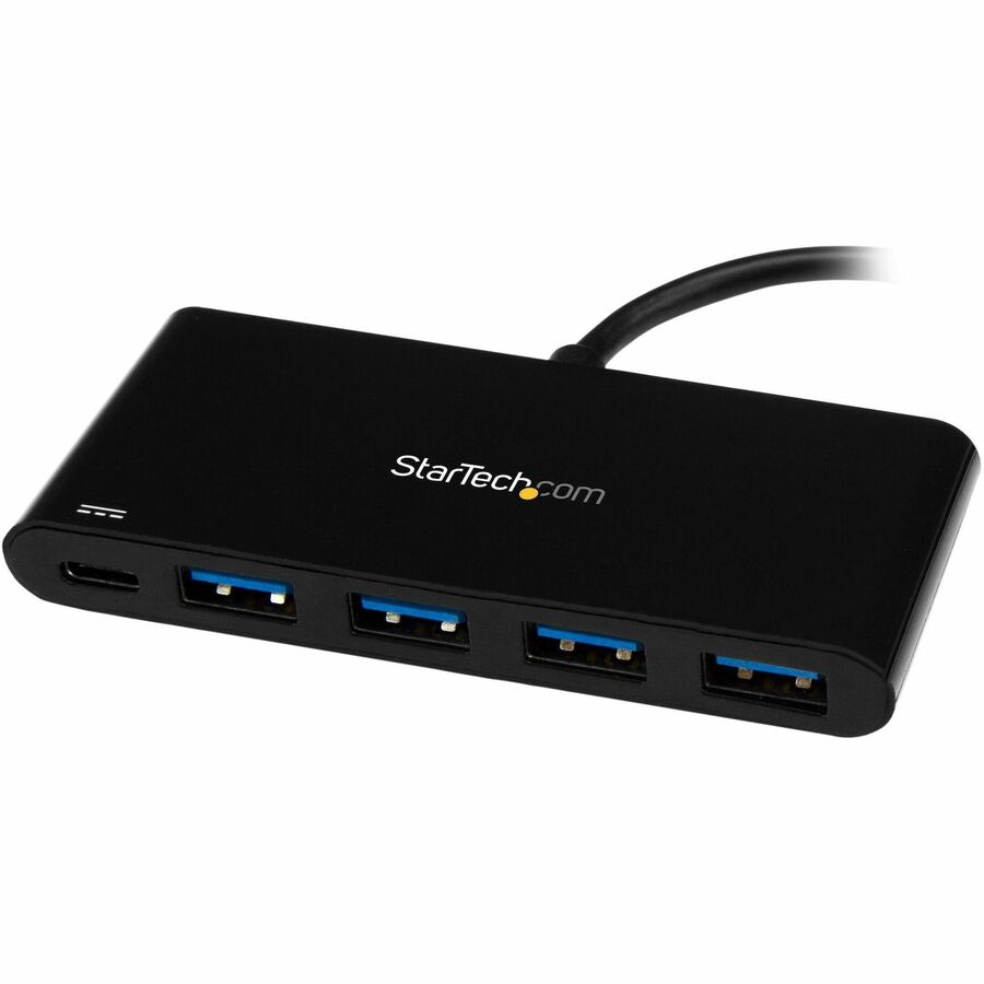Alternate-Image1 Image for StarTech.com 4 Port USB C Hub with 4x USB Type-A (USB 3.0 SuperSpeed 5Gbps) - 60W Power Delivery Passthrough - Portable C to A Adapter Hub