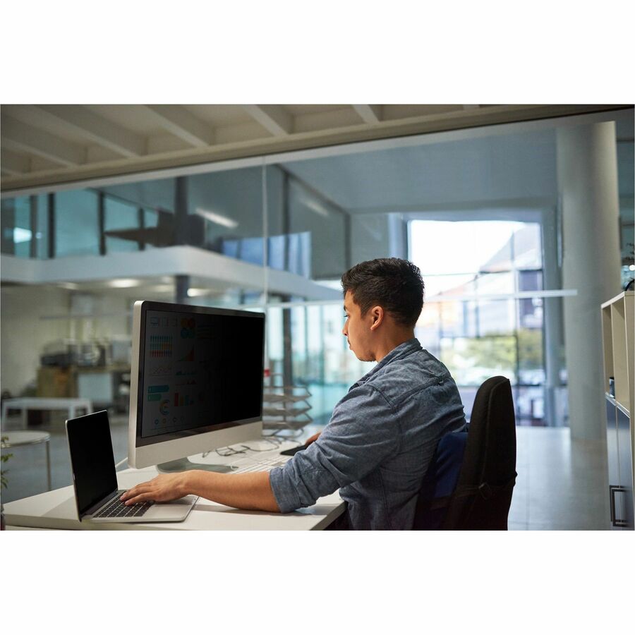 Life-Style Image for 3M Privacy Filter for 23.6in Monitor, 16:9, PF236W9B Black, Matte